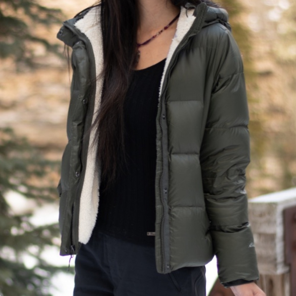 Eddie Bauer Down Faux Shearling Lined Hoodie XS